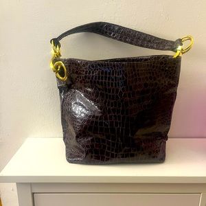 Braciano deep eggplant embossed  purse